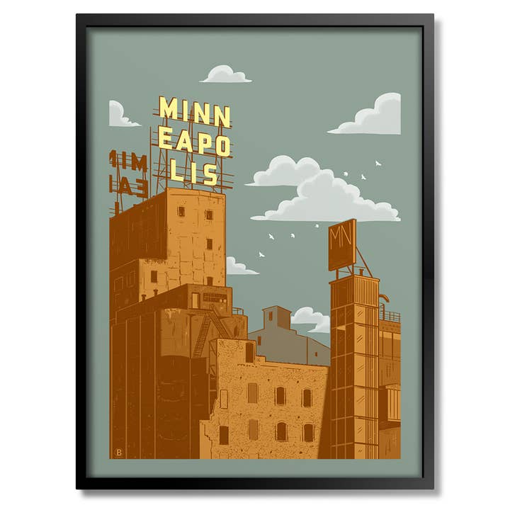 Minneapolis Gold Medal Sign Print for wholesale by Bozz Prints