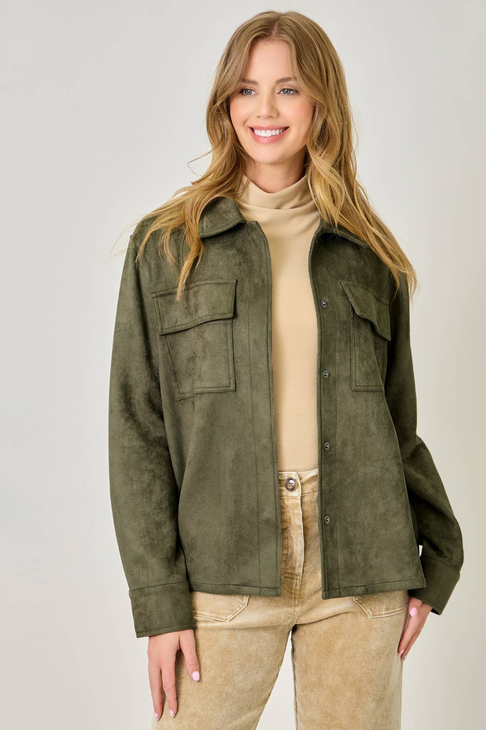Mystree - Wholesale Shirt Jacket/Shacket - Women's - 61219 Suede Shacket2