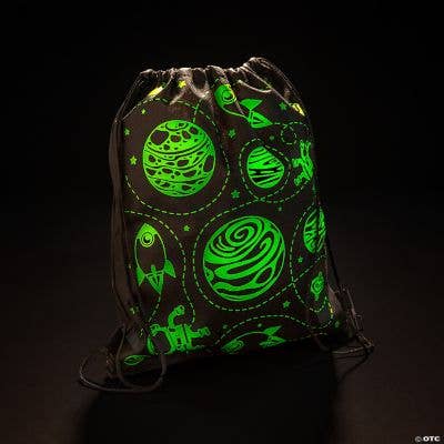 Fun Express - Wholesale Drawstring Bag - Unisex - GID SPACE DRAWSTRING BACKPACK ASST