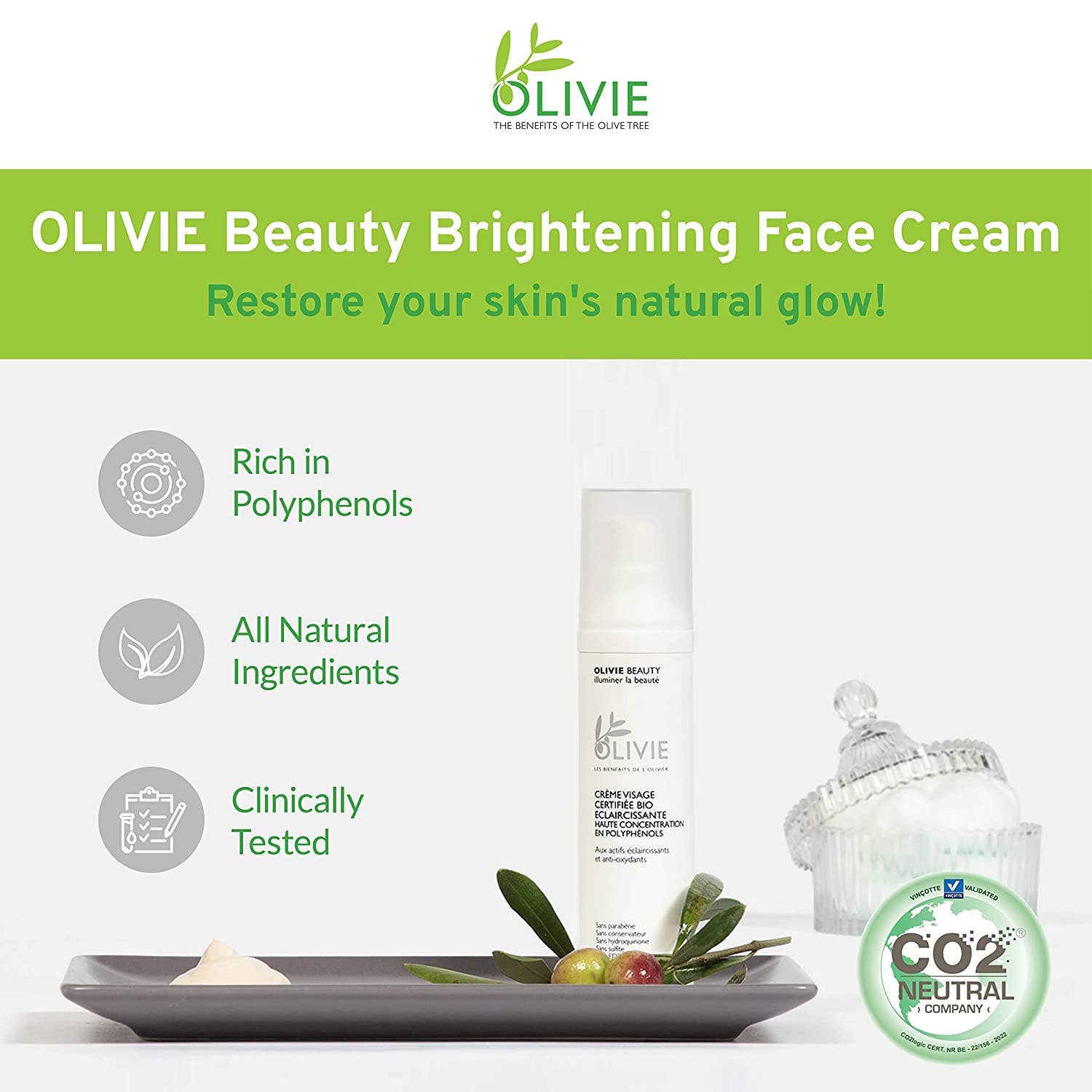 ATLAS OLIVE OILS - Wholesale Facial Moisturizer - OLIVIE BEAUTY Brightening Face Cream | Tube of 40 ML4