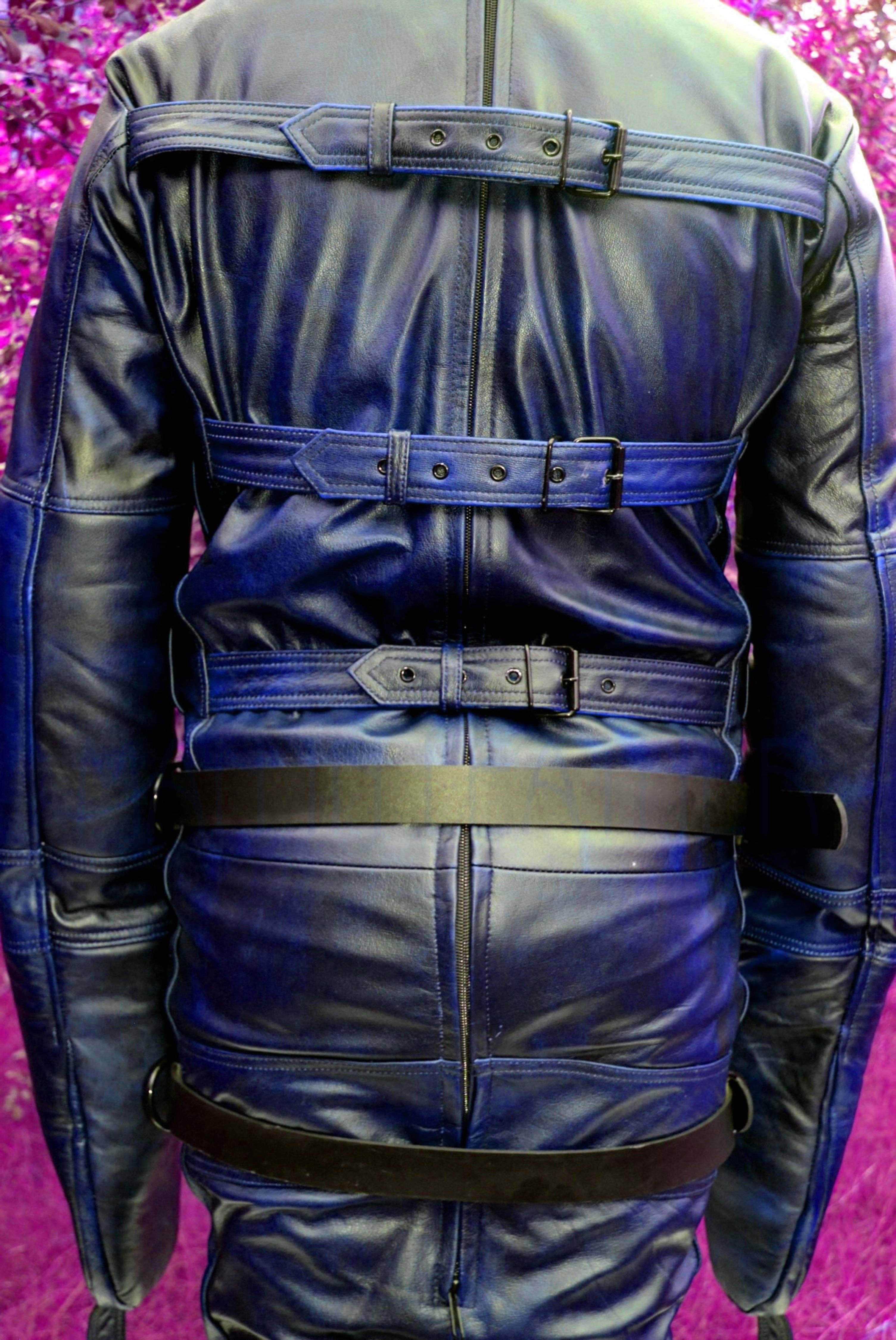 Meninleather – Saco de dormir - Bebé por atacado – Bolsa Bondage Saco de dormir em couro de vaca Real Saco de dormir de couro premium restrito2