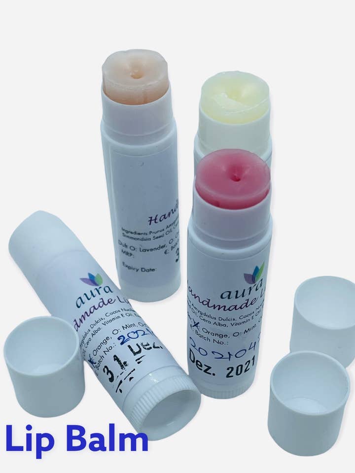 Natural Lip Balm for wholesale by Aura candles & soap