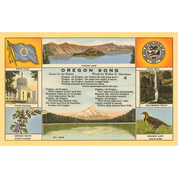 Magnet OR-147 Oregon Sang, Capitol, Blomst, osv. for engroshandel hos Found Image Press