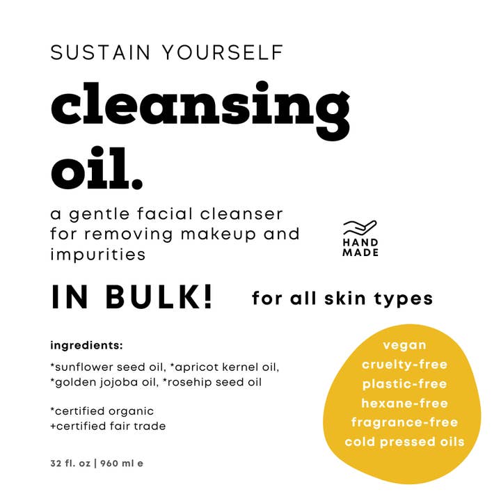 Sustain Yourself - Wholesale Facial Cleanser - Bulk Cleansing Oil Refill1