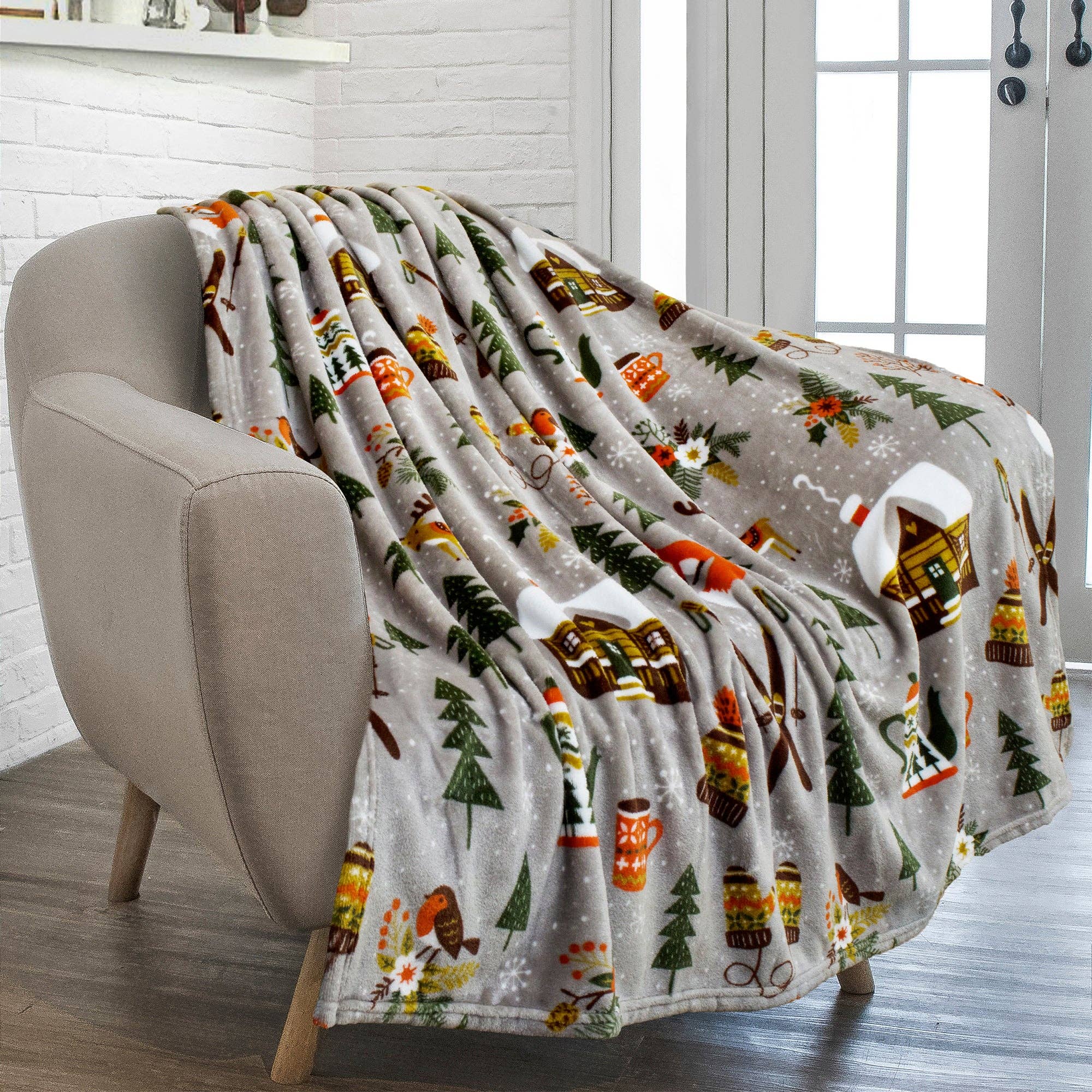 Pavilia – wholesale Prydnadsfilt – Pavilia julfleecefilt med säsongsmotiv84