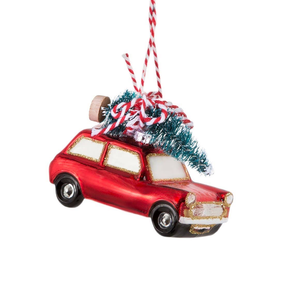 Sass & Belle Europe - Wholesale Christmas Decoration - Coming Home For Xmas Red Car Shaped Bauble0