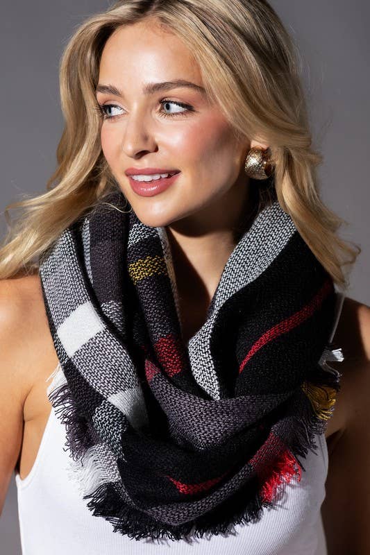 Urbanista - Wholesale Scarf - Women's - Basic Everyday Plaid Infinity Scarf1