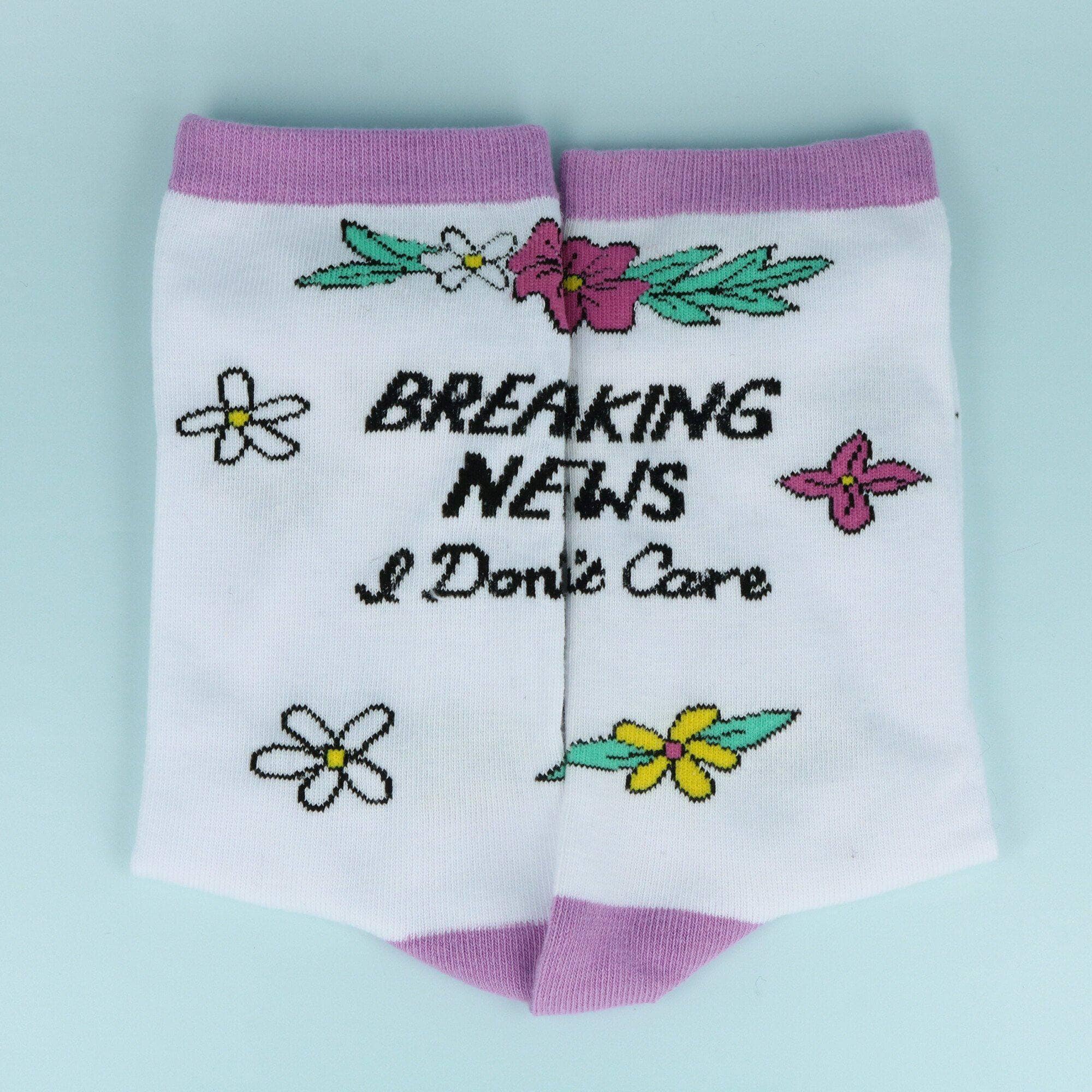 Punky Pins – wholesale Socks – Unisex – Breaking News I Don't Care Sassy Socks1