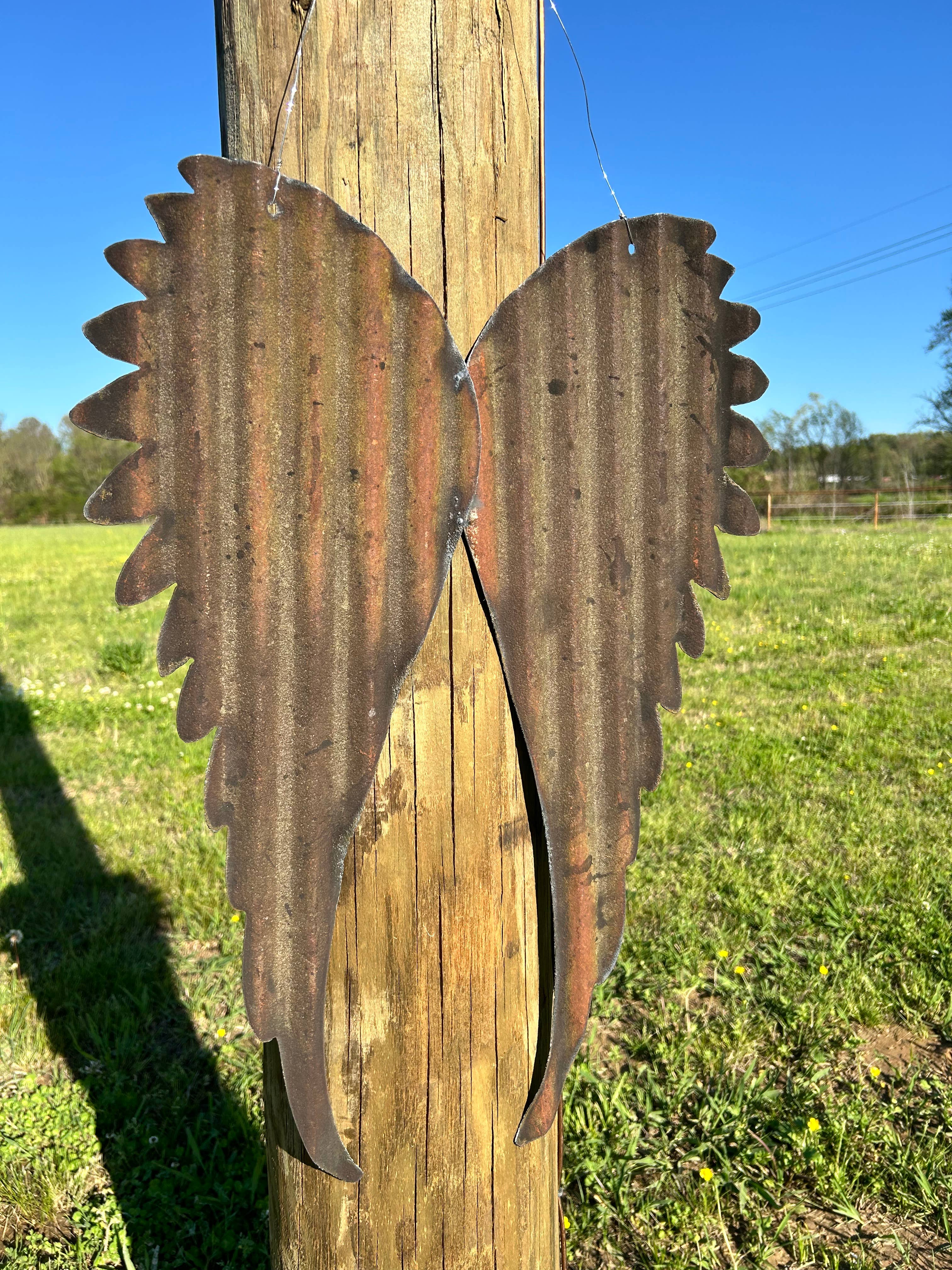 Slinging Sparks Metal Work LLC - Wholesale Wall Accent - Angel Wings Corrugated Tin, Metal Angel Wings3