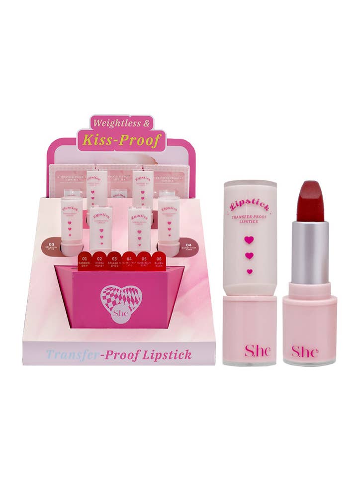 SHE BM116 Kiss-Proof Lipstick Display Set - 36pc for wholesale by PINEAPPLE Beauty