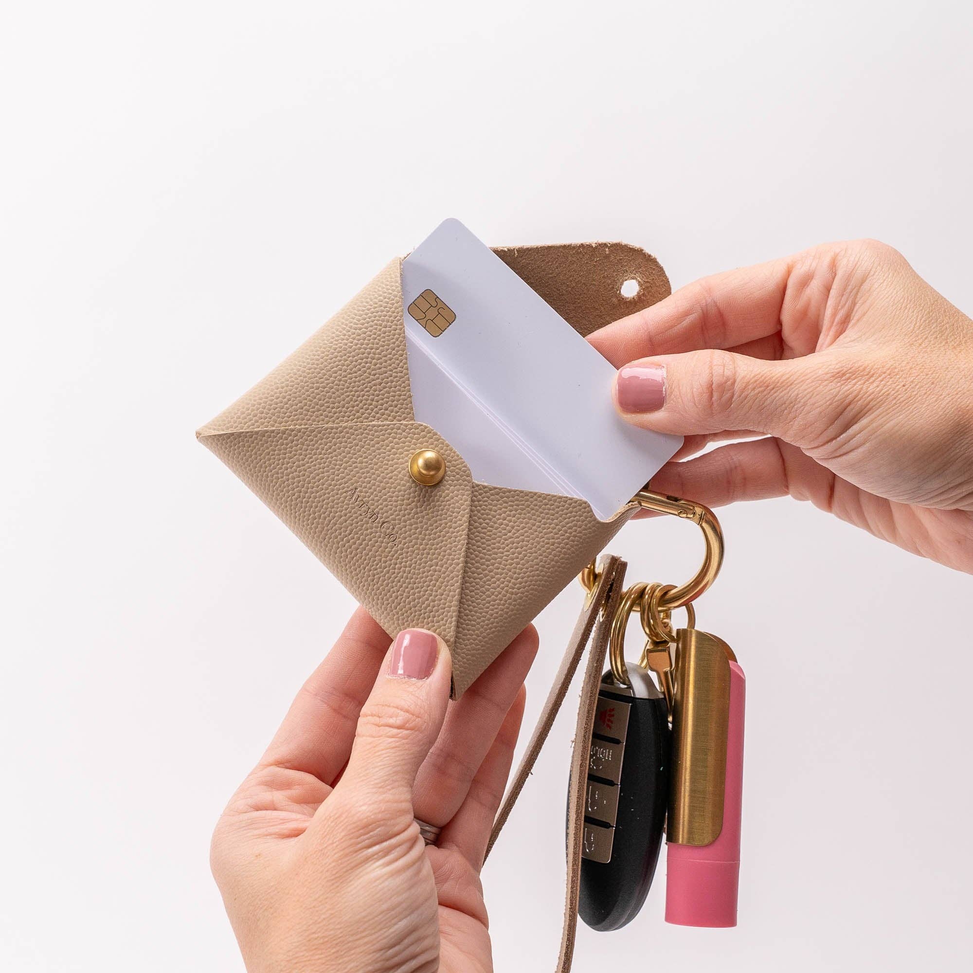 Avryn Co. - Wholesale Wallet - Women's - Cobblestone Beige Pebbled Leather Wristlet Wallet Set4