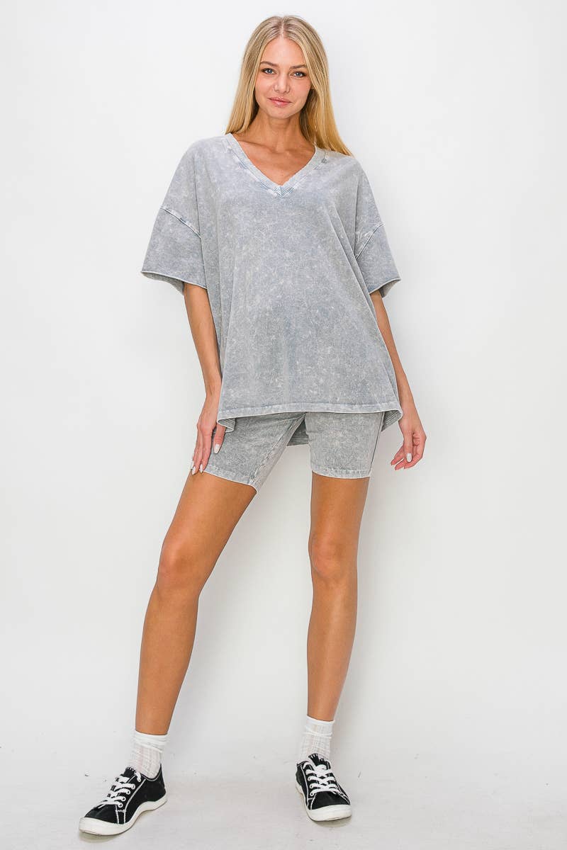 J.Her – Großhandel Sport-Shorts – Damen – Mineral Washed Steady Bikershorts HP50384