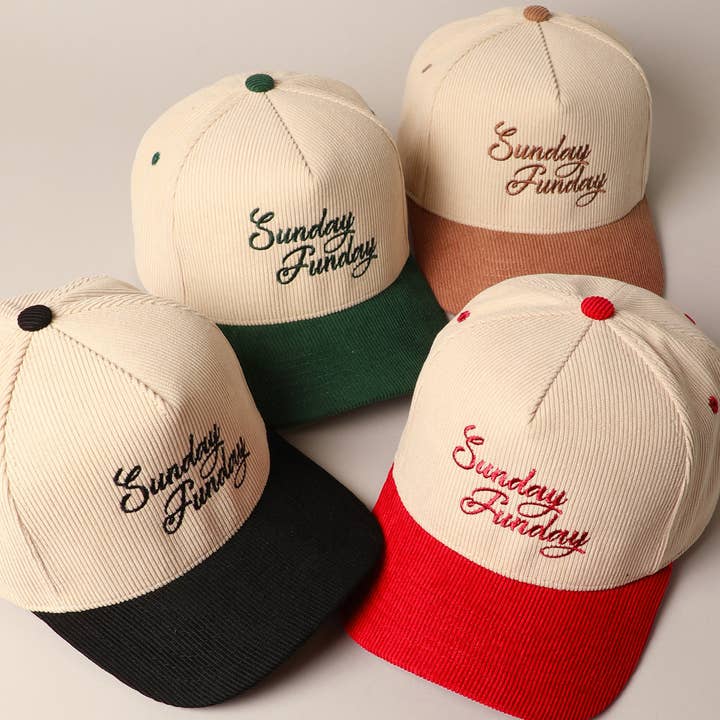 Fashion City - Wholesale Baseball Cap - Unisex - Sunday Funday Corduroy Trucker Baseball Cap18