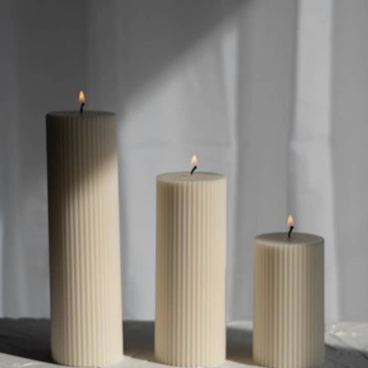 Vive Candles – wholesale Pillar candle – Ribbed Pillar Candles