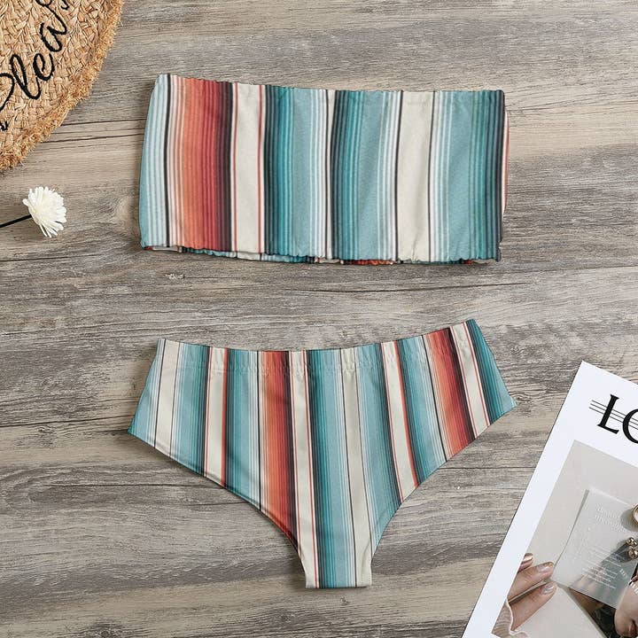 Serape Bandeau Swimsuit for wholesale by The Sassy Heifer