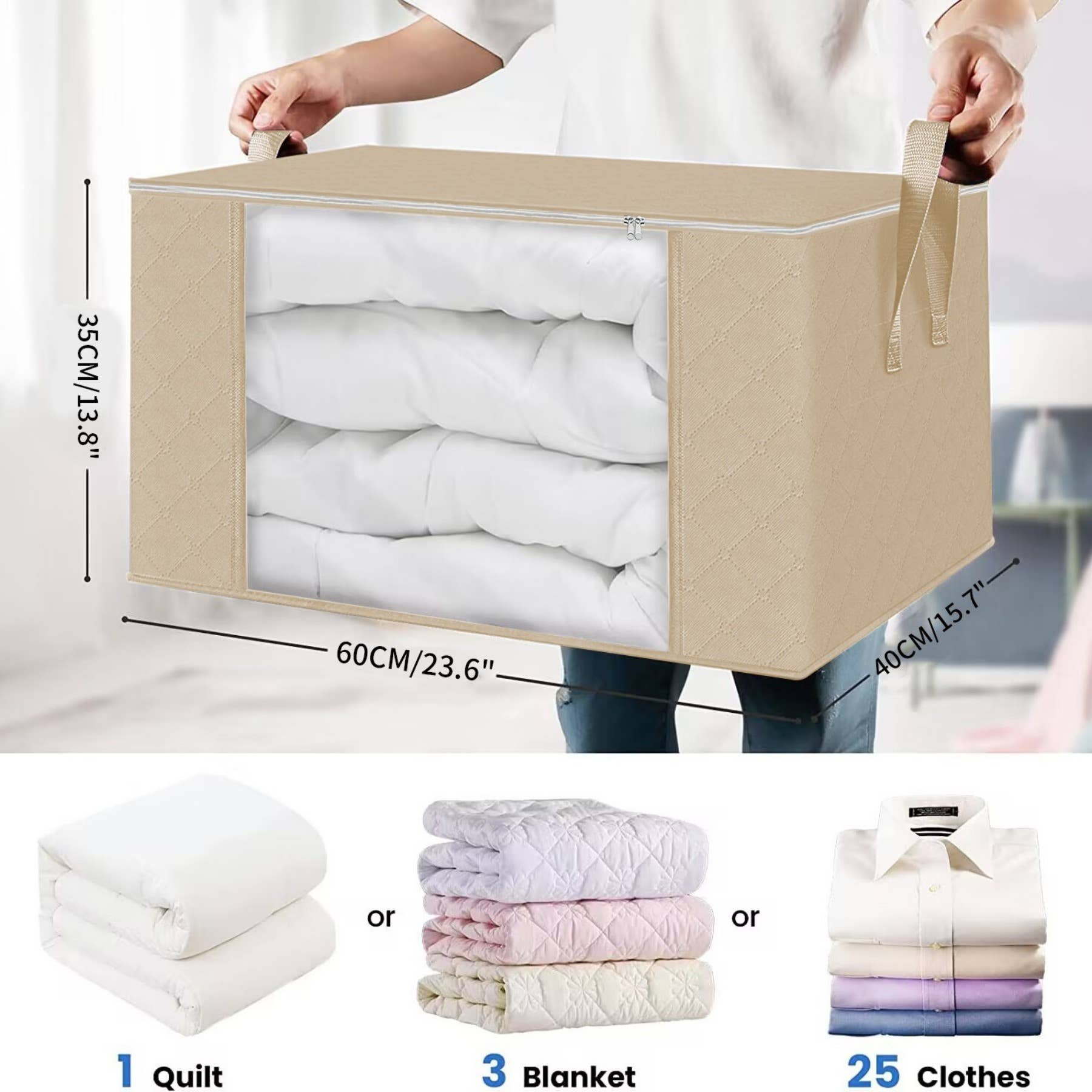 wandf - Wholesale Storage Bin - Horizontal Quilt Foldable Storage Bag-Non-Woven Storage Box9