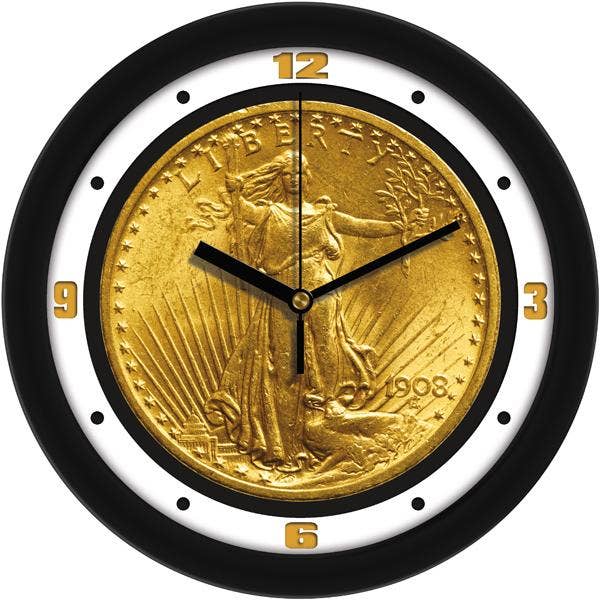 1908 $20 Gold St. Gauden's Coin Collectors Wall Clock for wholesale by Sun Time