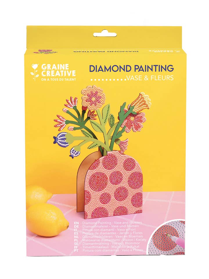 KIT JARRÓN Y FLORES CON STRASS ROJO para venta al por mayor de Graine Créative