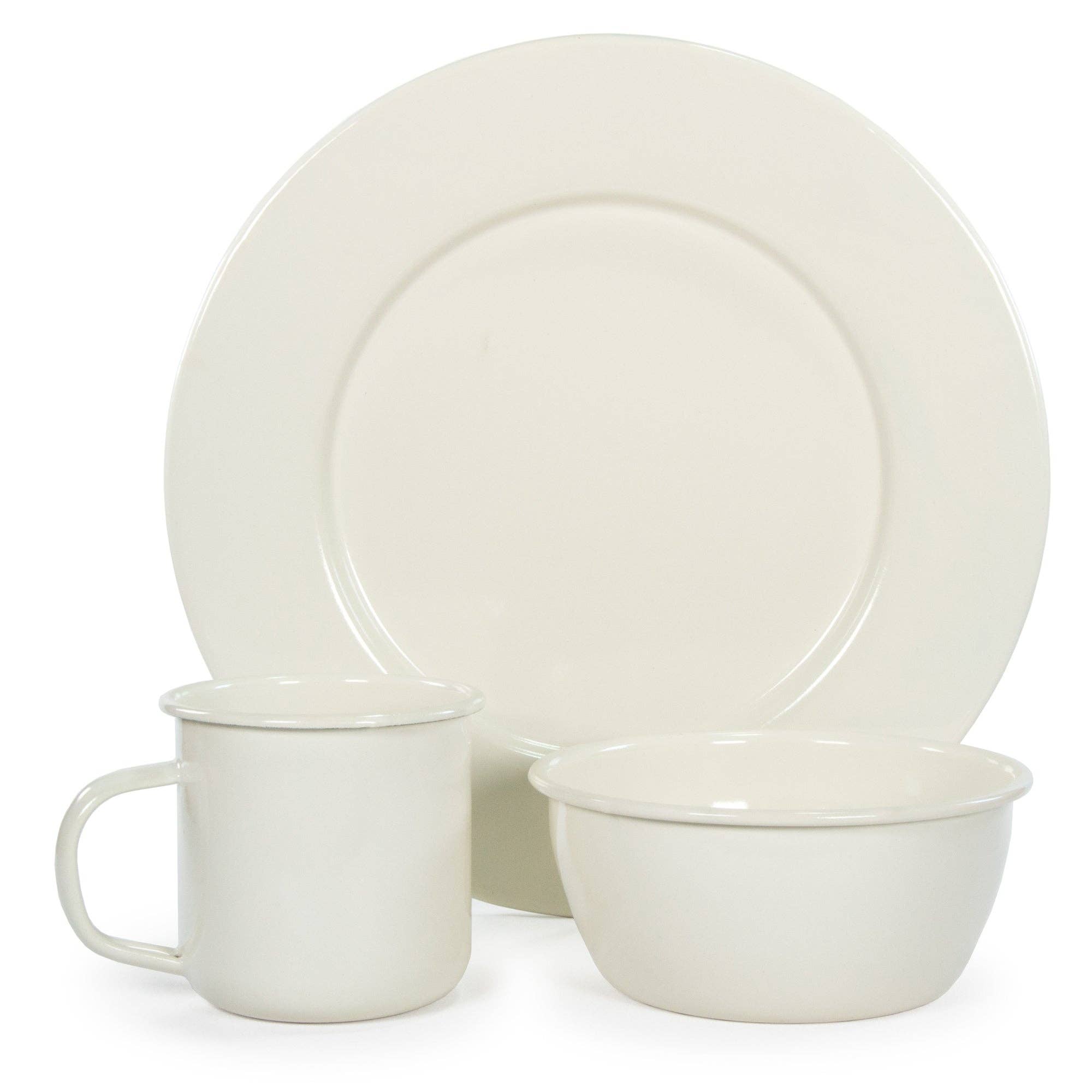 Crow Canyon Home - Vente Bol - Ensemble de 4 bols en émail crème roulé Golden Rabbit2