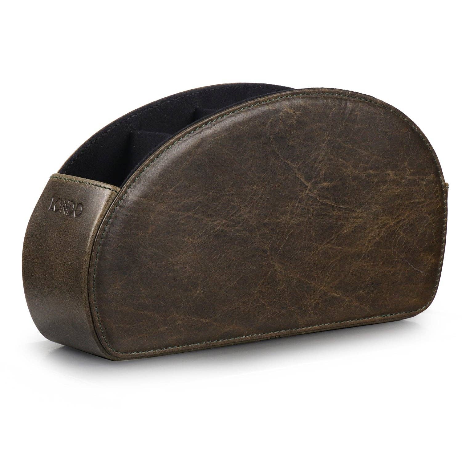 Londo - Wholesale Desk Organizer - Londo Remote Control Holder with 5 Pockets, Store DVD, Blu-Ray, TV, Roku or Apple TV Remotes, Italian Top Grain Leather with Suede Lining19