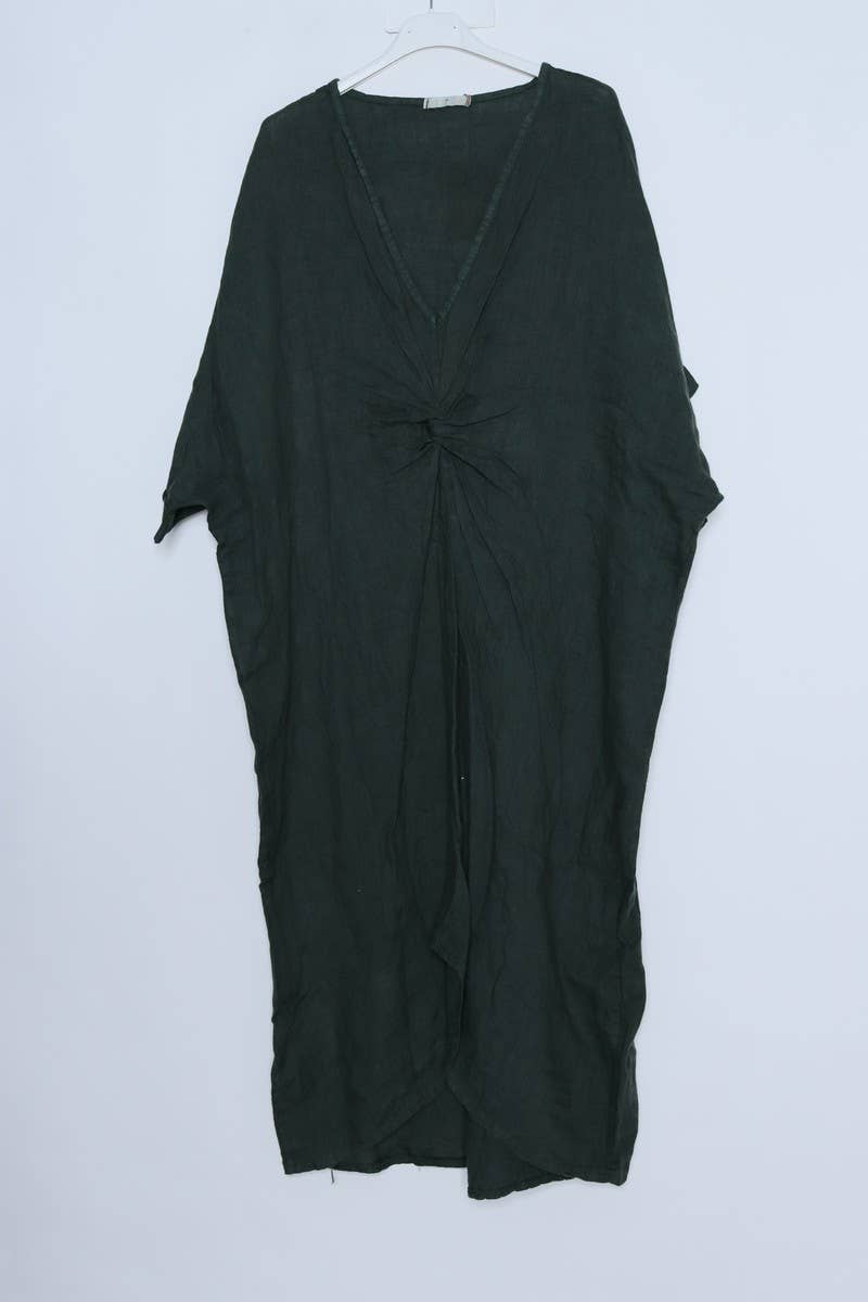 LÉA & LUC - Wholesale Dress - Women's - Long dress with V-neck 100% linen REF. 7185512