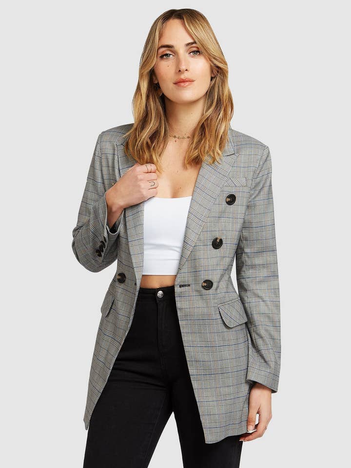 belle & bloom - Wholesale Blazer – Women's - Too Cool For Work Plaid Blazer