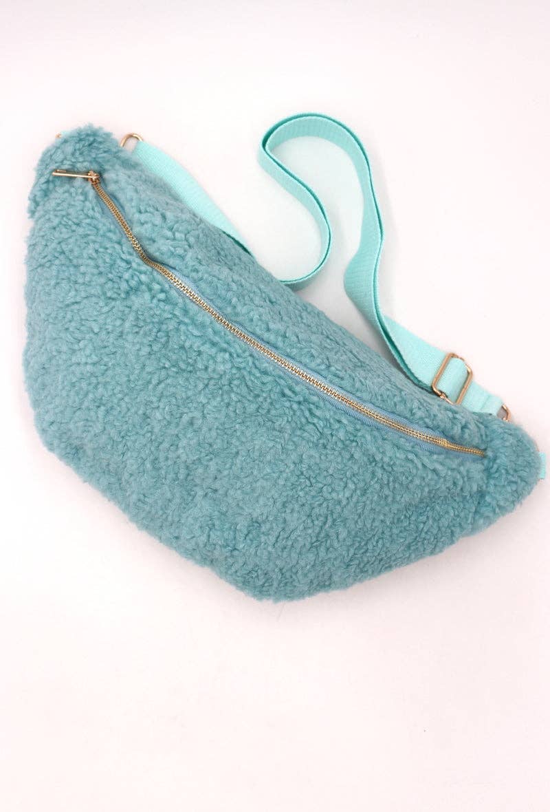 LIL' MOON - Venta al por mayor Riñonera - Mujer - Cangurera #LM2023 -22 efecto piel de oveja con cierre y bolsillos2