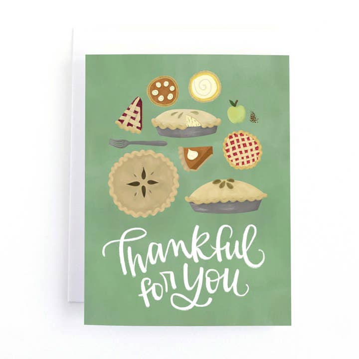 Thankful for You Thanksgiving Holiday Card for wholesale by Pedaller Designs