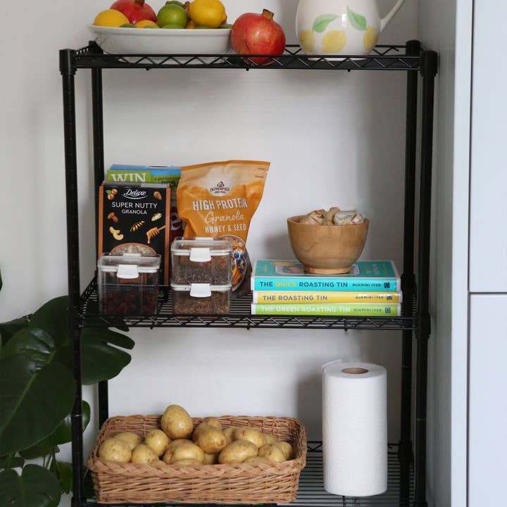 Rinkit Ltd – wholesale Free-standing shelf – Adjustable Wire Shelving Unit - Black2