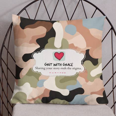 Army Enthusiast Camouflage Premium Throw Pillow for wholesale by Grit with Grace, LLC