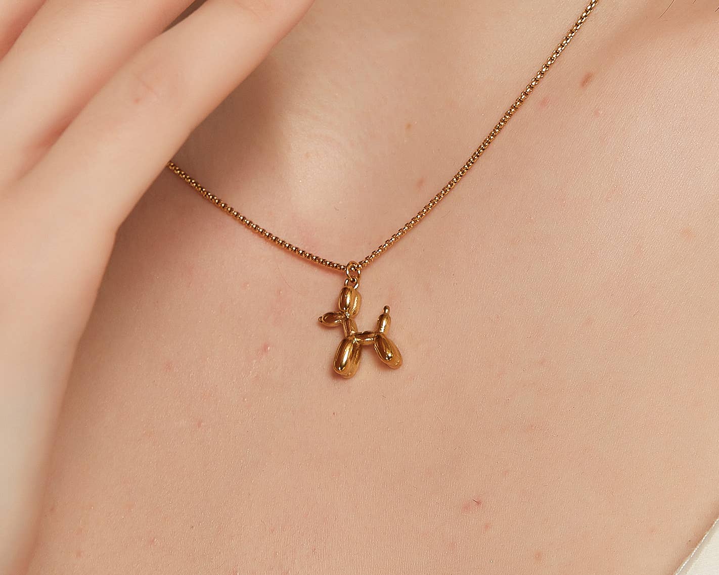 Melange Blanc - Wholesale Pendant/Charm Necklace - Camilie Balloon Puppy Dog Charm Necklace in gold & silver5