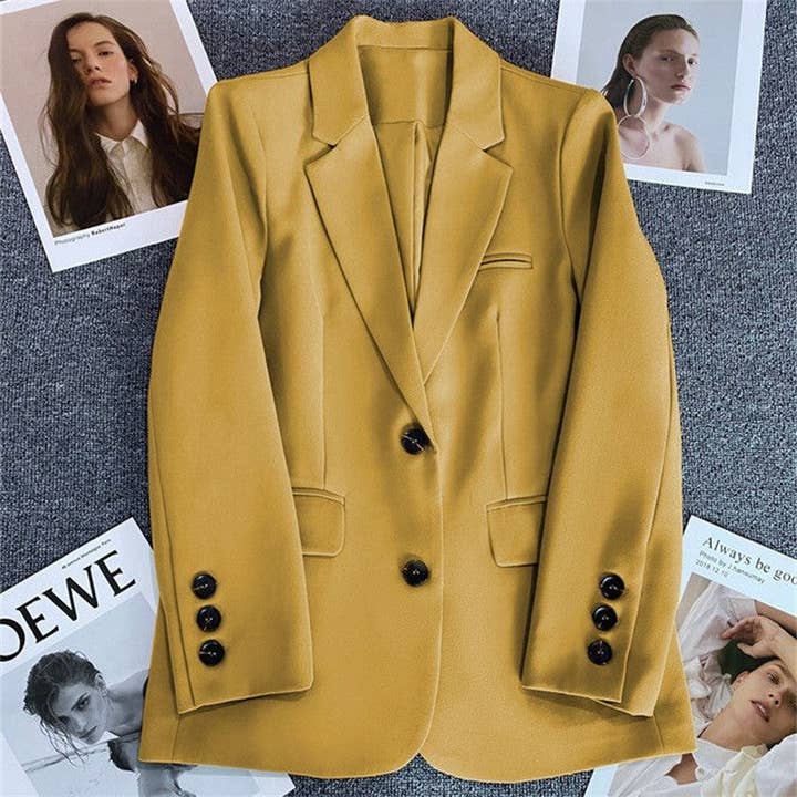 Sheer Trend - Wholesale Blazer - Women's - Solid Color Minimalist Stylish Versatile Blazer