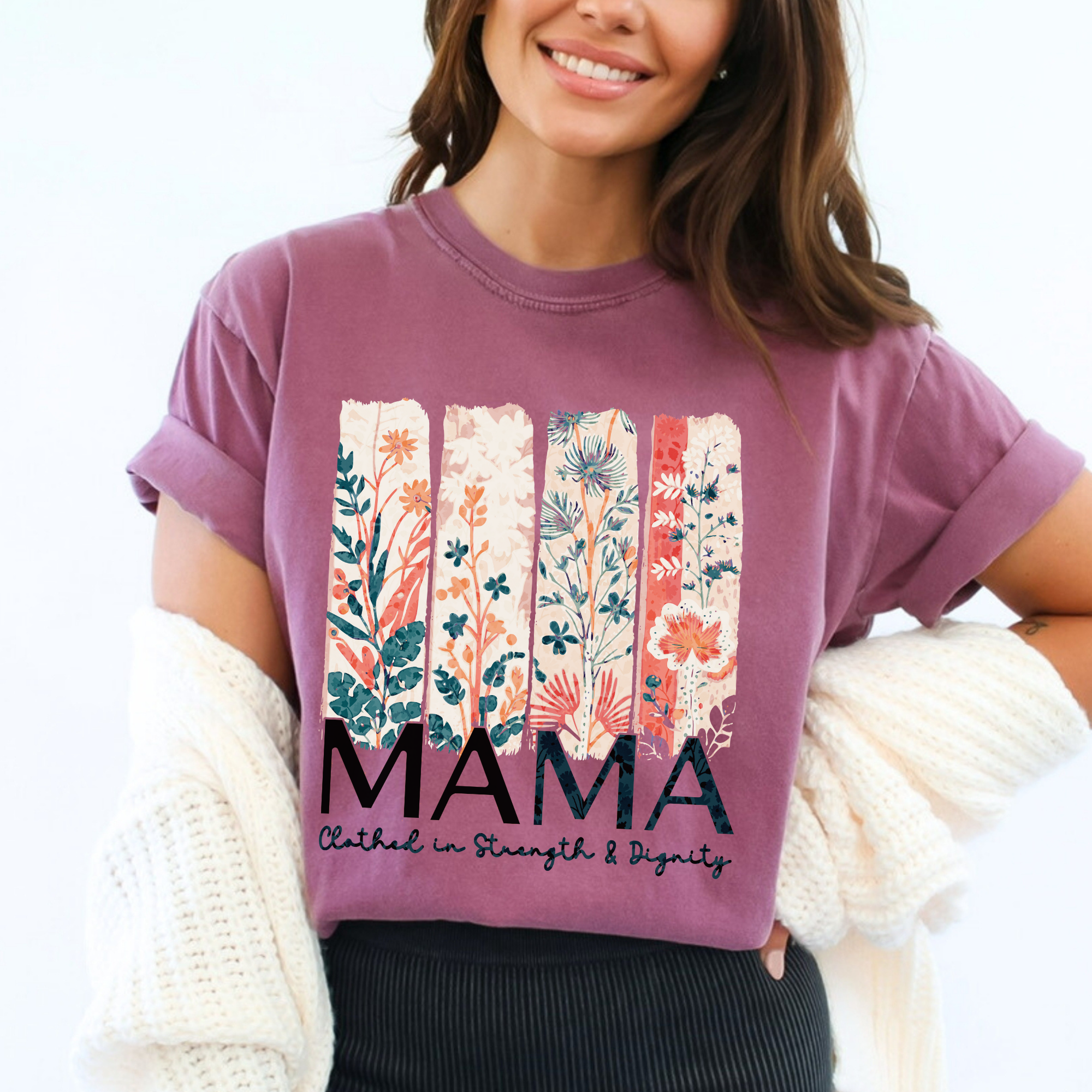 Scripted Pearl - Wholesale Screen Printed T-Shirt - Women's - Proverbs 31 Mama Comfort Color Christian Mother's Day Tshirt7