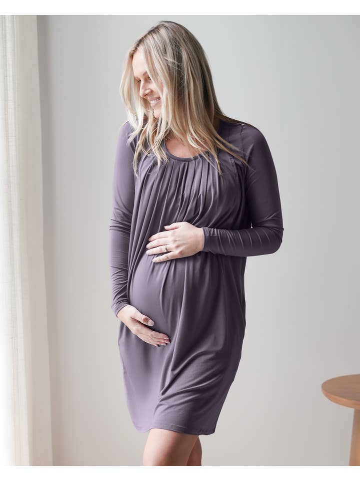 Kindred Bravely - Wholesale Nightgown - Women's - Quinn Bamboo Long Sleeve Maternity & Nursing Nightgown