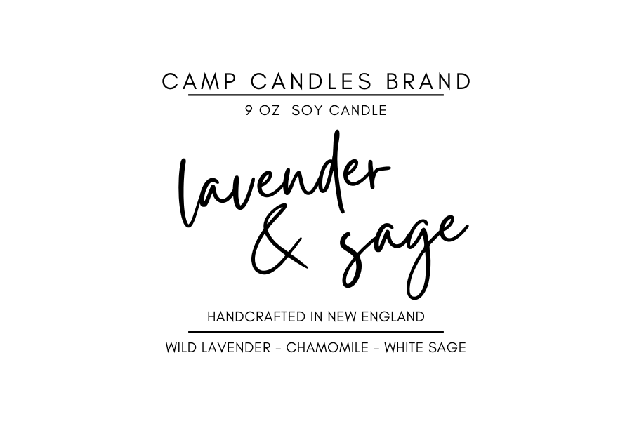 Camp Candles - Wholesale Jar/Filled Candle - Lavender & Sage Soy Candle- Clean burn, Herbal, Calming1