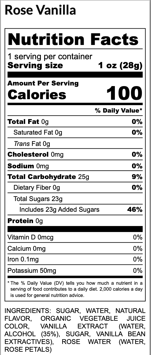 Sip Solo - Wholesale Flavored Syrup - Rose Vanilla Single-Serve Flavored Syrup4