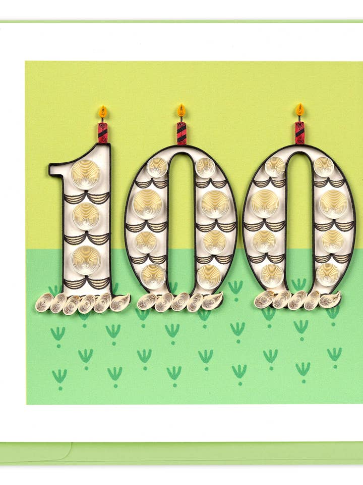 Quilled Birthday Milestone Greeting Card - 100 for wholesale by Quilling Card