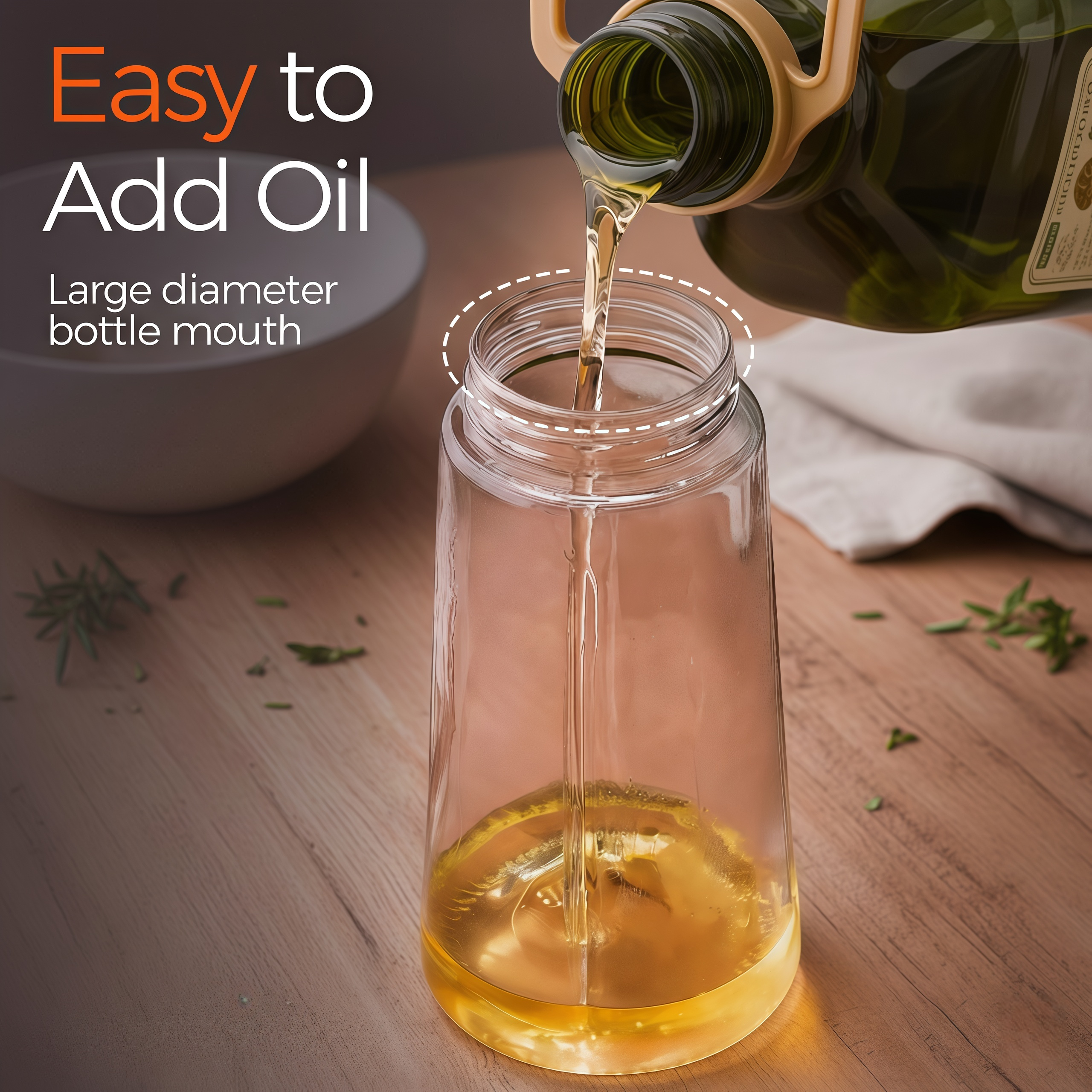 Otterware – wholesale Oil/vinegar dispenser – 2-in-1 Oil Sprayer & Oil Dispenser – 16oz Glass, Oil Bottle12