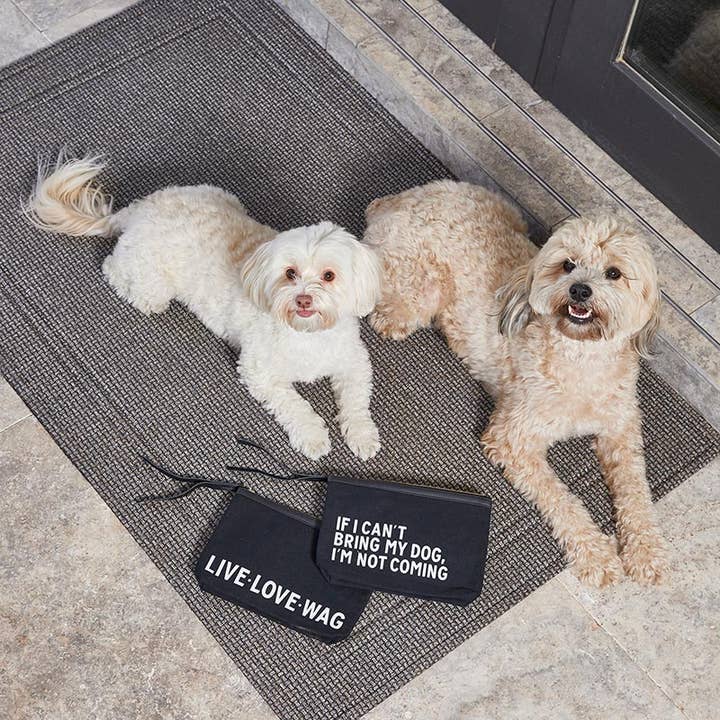 Santa Barbara Design Studio by Creative Brands - Wholesale Pouch - Women's - Black Canvas Pouch - Can't Bring My Dog