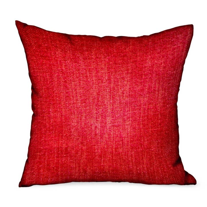 Coussin décoratif extérieur et intérieur de luxe Scarlet Zest Red Solid pour la vente par Plutus Home Brands