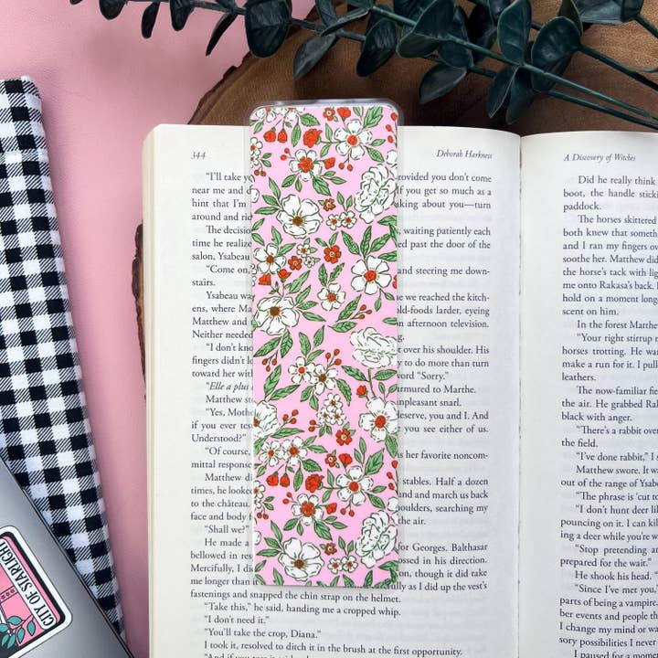 Vintage Floral Christmas Bookmark for wholesale by Cozy Reads Shop