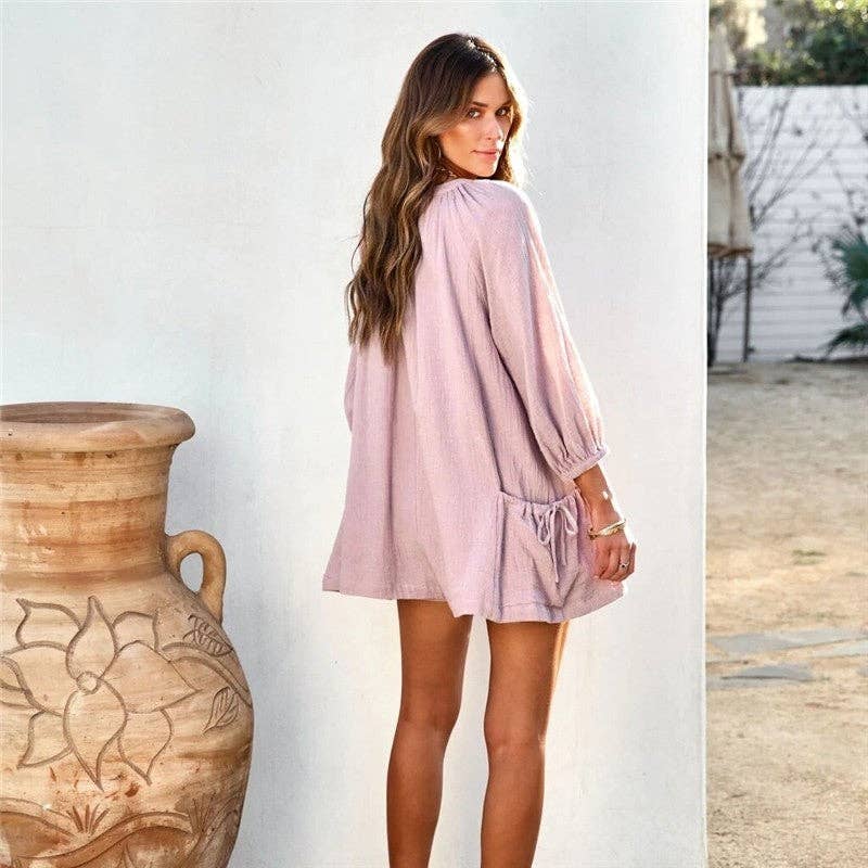 FurDecoration - Wholesale Romper - Women's - Casual Long Sleeve Jumpsuit With Oversized Pockets6