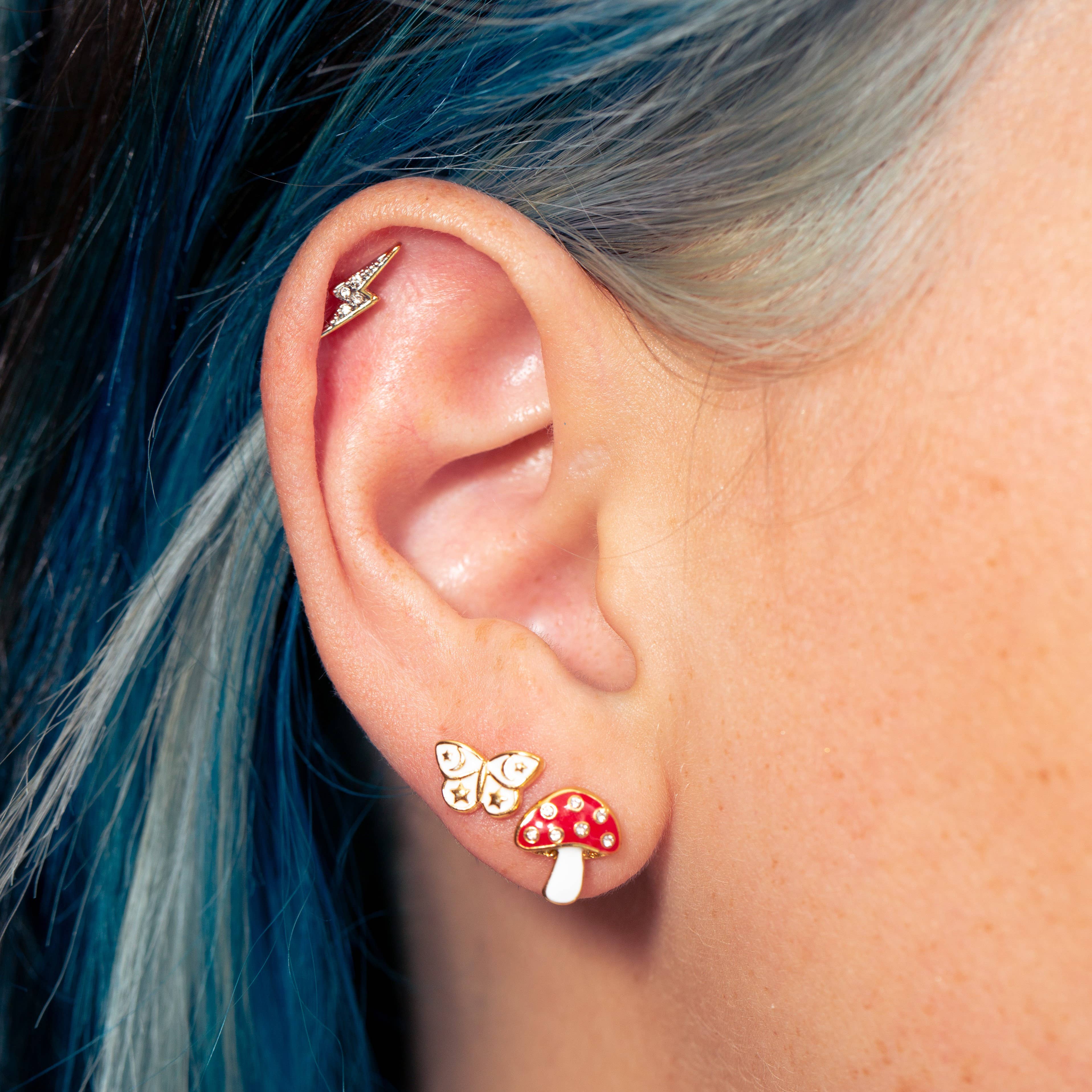 Wildflower + Co. - Wholesale Stud/Post Earrings - Mushroom Stud Earrings1