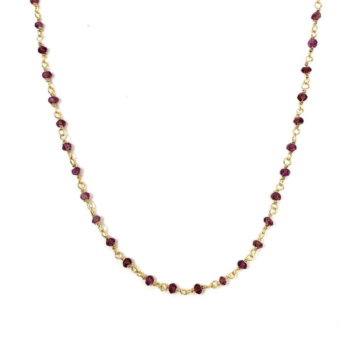 Garnet Beaded Necklace for wholesale by Merelani Designs