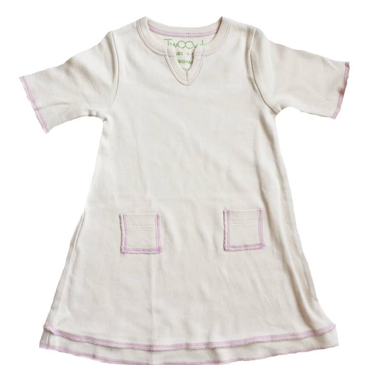 Naturlig/Pink Baby Tunika Kjole for engroshandel hos Two Owls