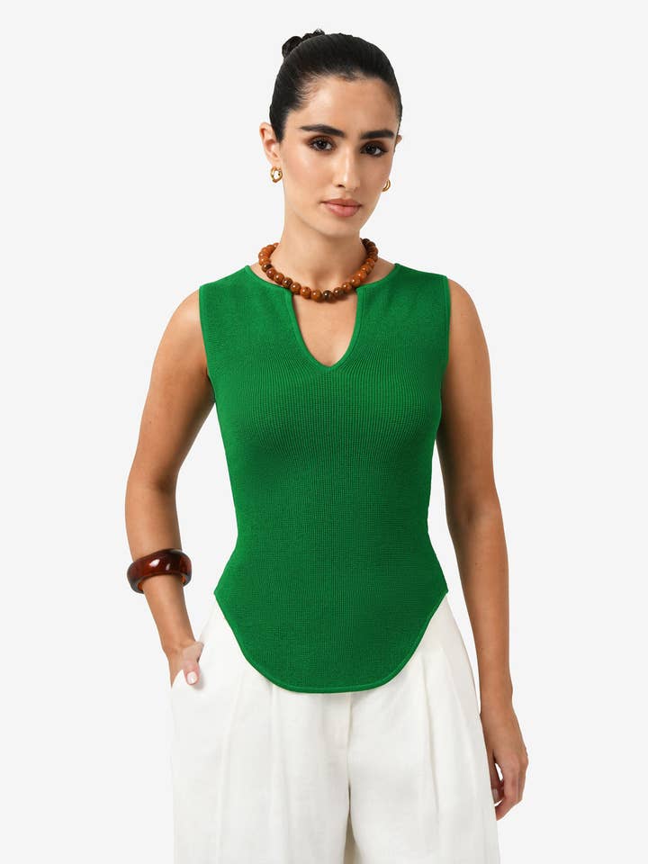 Forcast - Wholesale Tank top – Women′s - Forcast Women's Noemi Split Neck Tank4