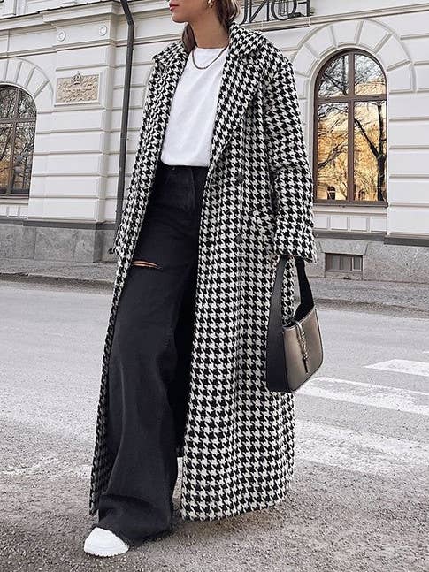 Black and white houndstooth long trench coat and other Purchase Wholesale houndstooth coat. Free Returns & Net 60 Terms on Faire trending on Faire.