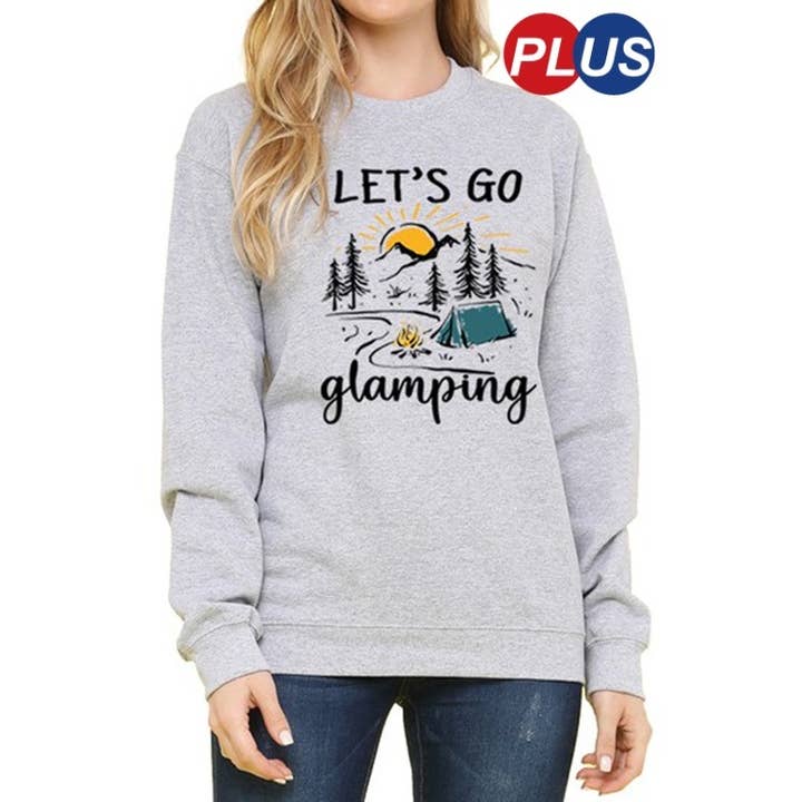 LETS GO GLAMPING GRAPHIC SWEATSHIRT for wholesale by Clothing of America