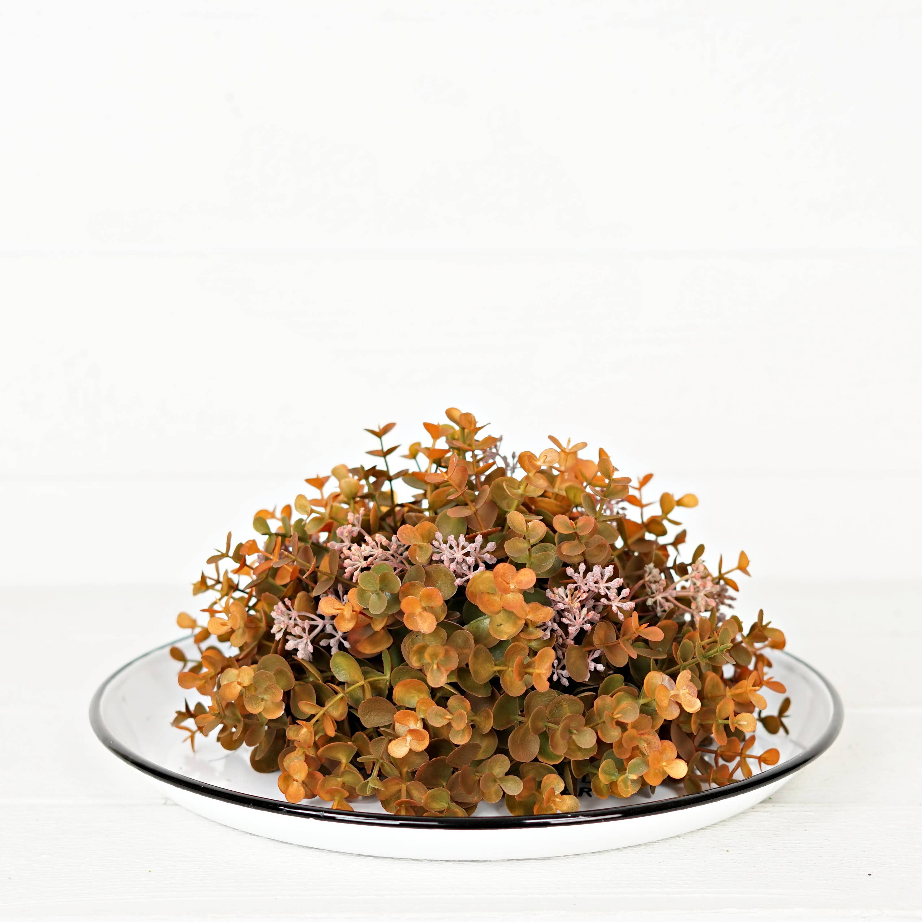 Impressive Enterprises, Inc. - Wholesale Artificial Flowers - 530106- Half Sphere-12inDx6inH-Fall Mix Seeded Eucalyptus-0