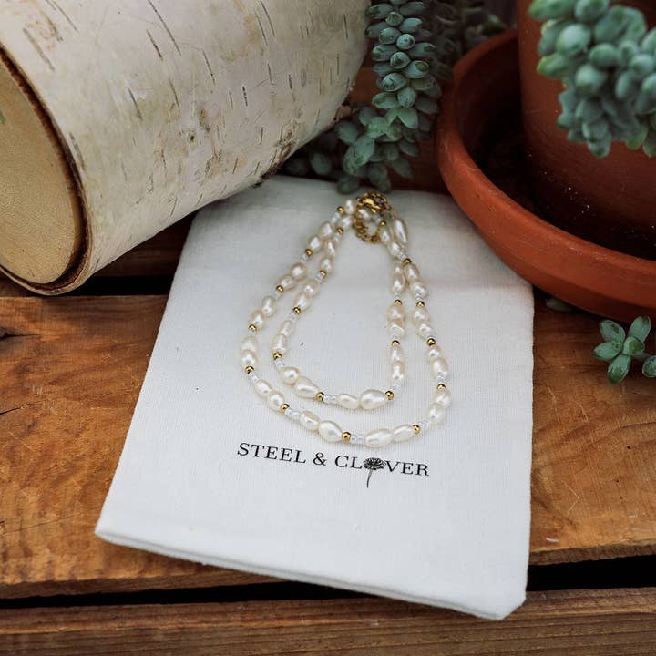 Steel & Clover - Wholesale Beaded/Pearl Necklace - Girouxville Pearl & Bead Necklace